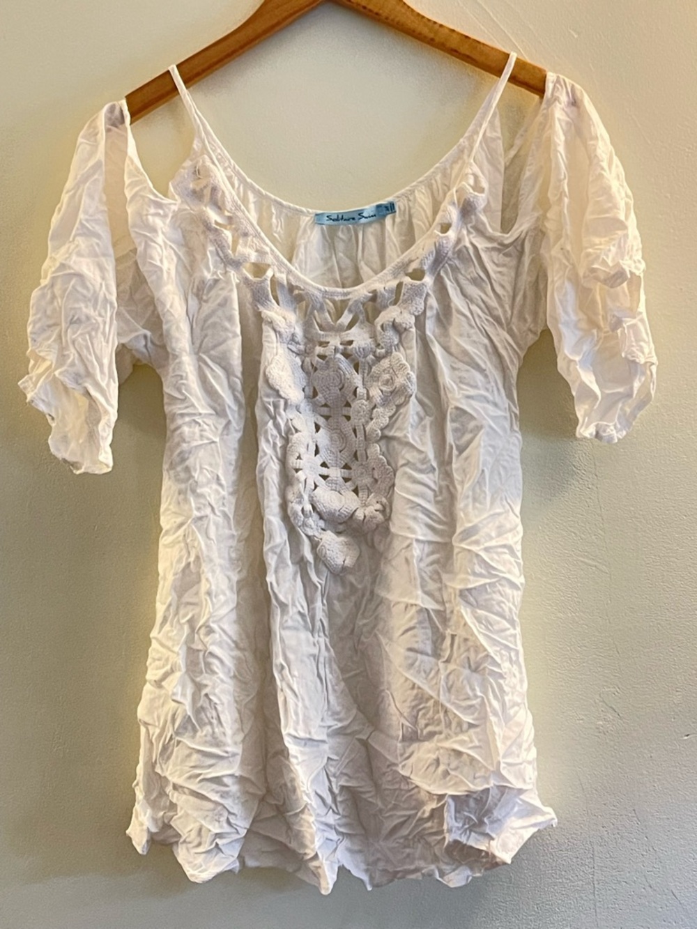 Solitaire White Crochet-Front Women's Cover Up